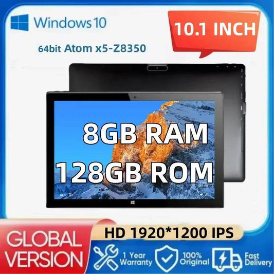 10.1'' Portable Windows 10 Tablet 8GB DDR3-RAM 128GB EMMC 1920x1200IPS 64bit Intel Atom x5-Z8350 1*USB 3.0 HD-MI Dual Camera - Price Value Store