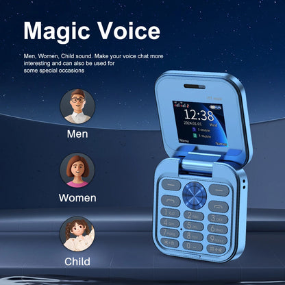 SERVO i17 Mini Small Flip Mobile Phone 1.77" Screen Blacklist Speed Dial Magic Voice FM Radio Cute Box Cellphones 2 SIM Standby