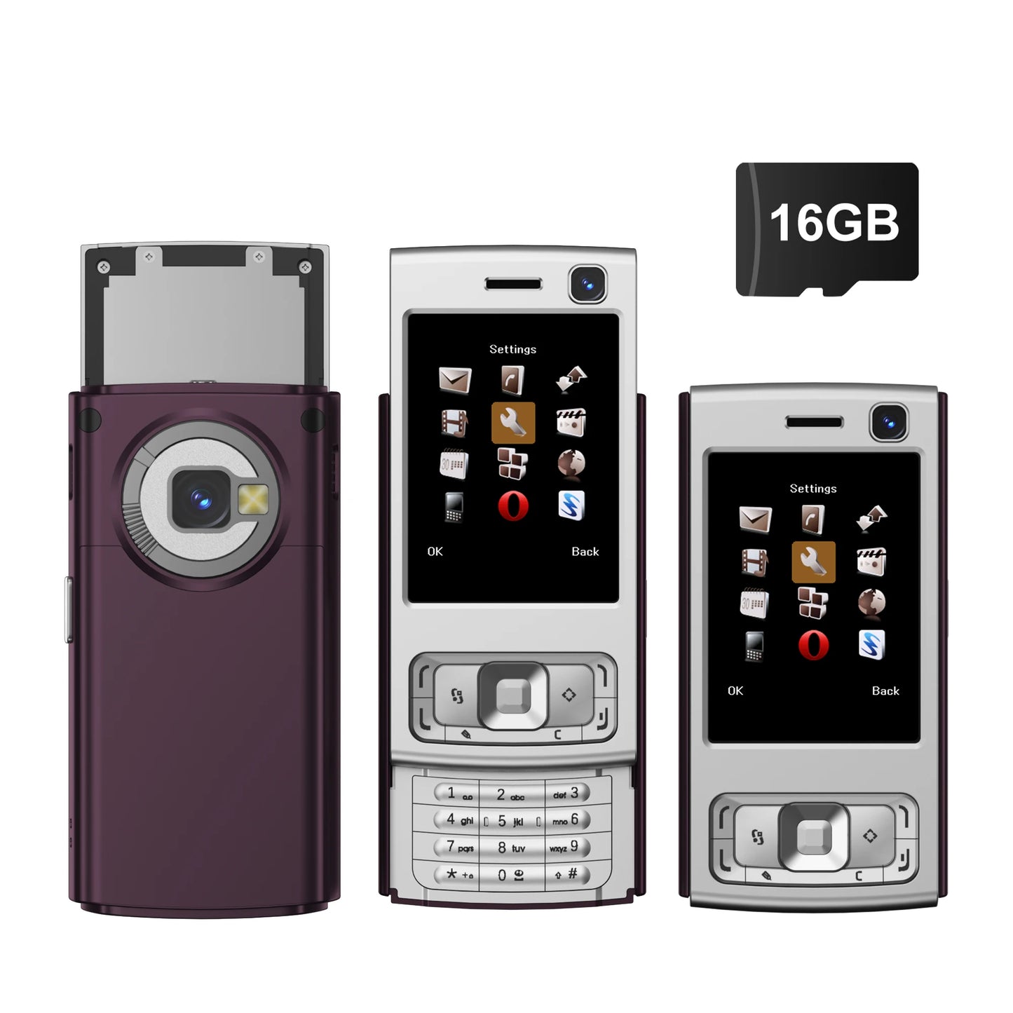 SERVO N95 PRO Mini Slider Mobile Phone 2.0" Display GSM 2 SIM Card Speed Dial Magic Voice Wireless Radio Small Cellphones Type-C