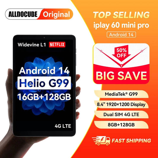 Alldocube iplay 60 mini pro 8.4inch Tablet Pocket Mighty Player Android 14 MediaTek G99 4G LTE 8GB+128/256GB ROM 6050mAh Battery - Price Value Store