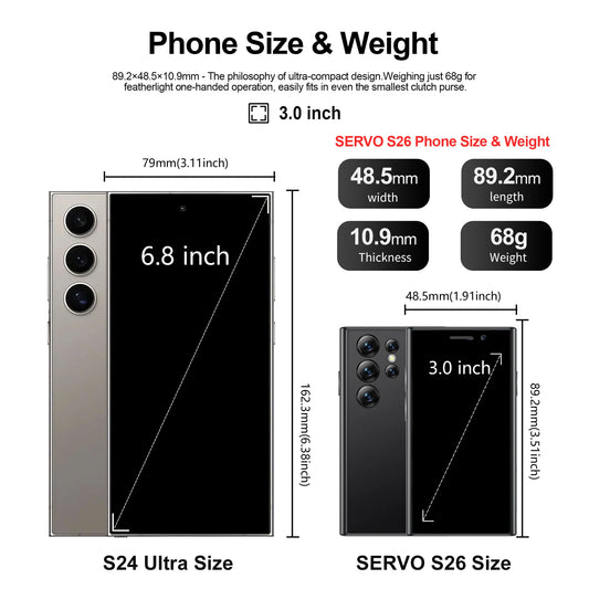 SERVO Android Mini Smartphone 3G Network Dual SIM Card Play Store Face Unlock WiFi GPS 5MP Camera 3.0" Small Cell Phone Portable