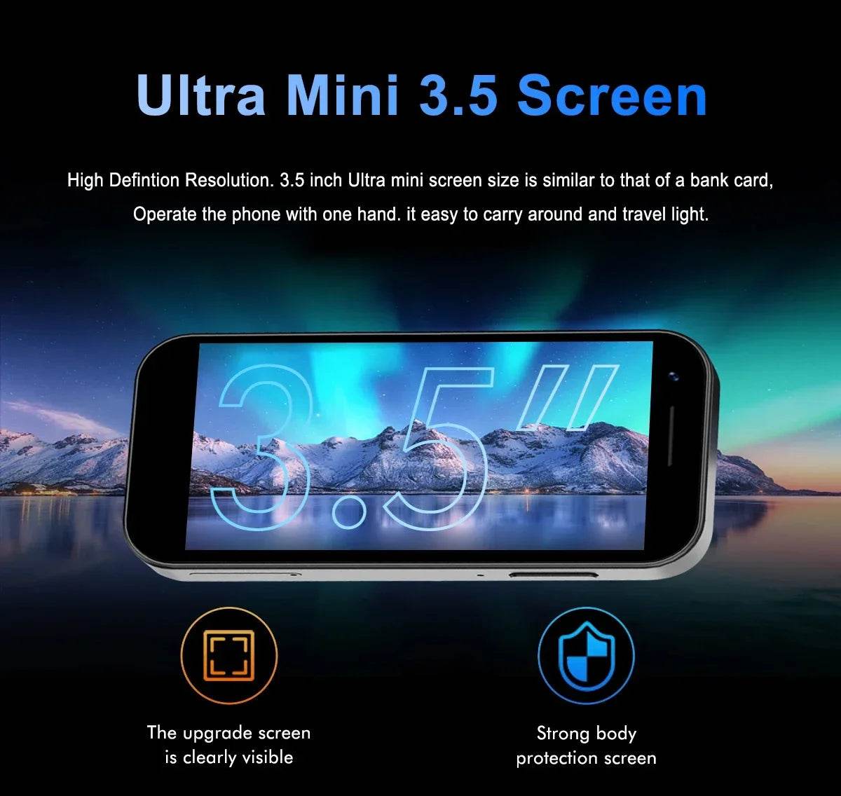 FUFFI-Mini Phone S24U, 3.5 inch,Google Play,16GB ROM,2GB RAM,Smartphone Android 2250mAh Mobile phones 2+5MP,Original Cell phone - Price Value Store
