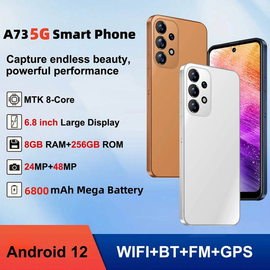 A73 Phone,Smartphone Android,6.8 inch,8GB RAM,256GB ROM,Dual SIM,Mobile phone,Google Play Store,13+32MP,6800mAh,Cellphones - Price Value Store