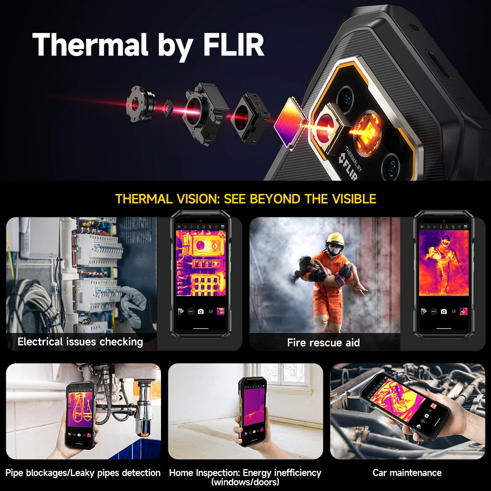 Ulefone Armor 27T 4G THERMAL BY FLIR® Rugged Phone 10600mAh Up to 24GB+256GB  6.78"FHD 120Hz Night Vision Android 14 Smartphone