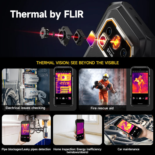 Ulefone Armor 27T 4G THERMAL BY FLIR® Rugged Phone 10600mAh Up to 24GB+256GB  6.78"FHD 120Hz Night Vision Android 14 Smartphone