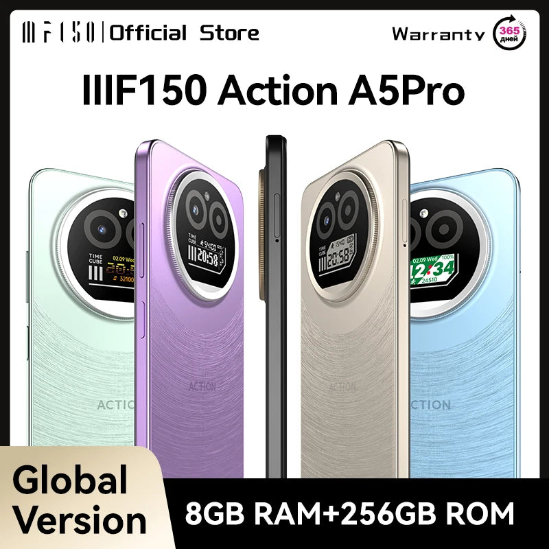[World Premiere] IIIF150 Action A5Pro Phone Dual Screen Design Smartphone Android 15 8GB RAM 256GB ROM 6.8" HD+ Display 5100mAh