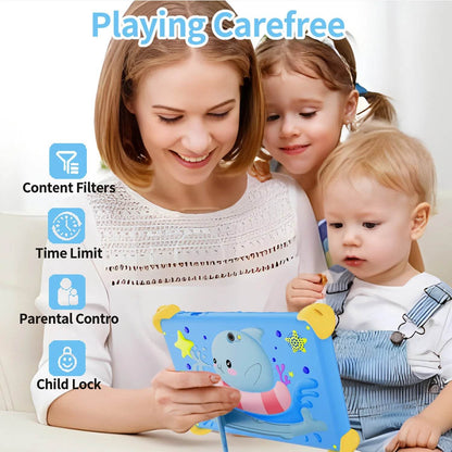 New 7 Inch 5G Pad Cartoon Pattern Kids' tablets Android Learning Education Tablet PC Kids-Proof protective Case Tablet 4000mAh - Price Value Store