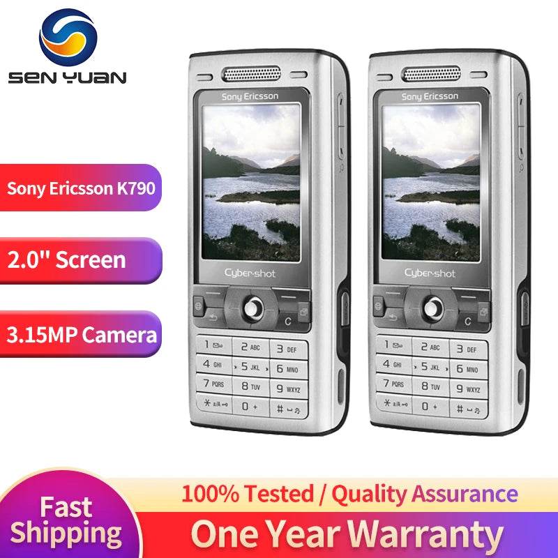 Original Sony Ericsson K790 K790i 2G Mobile Phone 2.0'' Tri-Band GSM 900/1800/1900 3.15MP Camera FM Radio Bluetooth CellPhone - Price Value Store