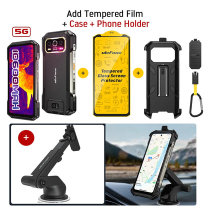 Ulefone Armor 27T Pro 5G THERMAL BY FLIR® Rugged Phone 10600mAh Android 14 Smartphone 64MP 6.78" 24GB+256GB NFC Mobile Phone