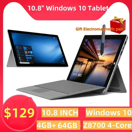 Gift Electromagnetic Pen 10.8'' Windows 10 Tablet With Keyboard 64bit Intel Z8700 4GB RAM 64GB ROM 1920x1280 IPS Type-C USB - Price Value Store