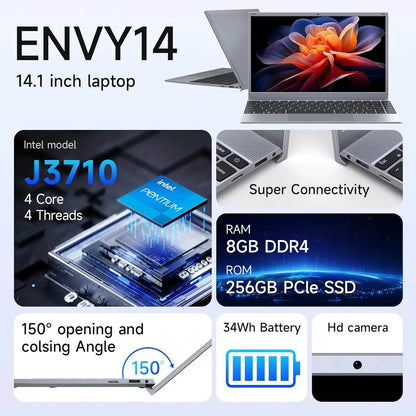 14 Inch Laptop J3710 8GB RAM 256GB SSD Windows 11 For Students And Business - Price Value Store
