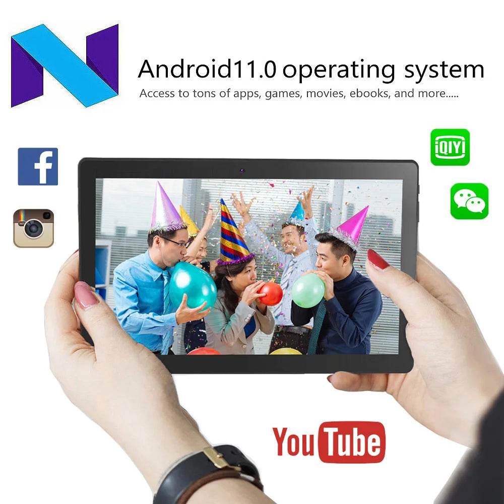 New 10.1 Inch Android Tablets Google 3G Phone Call Octa Core 4GB RAM 64GB ROM Android 11 Dual SIM WiFi Bluetooth Tablet PC - Price Value Store