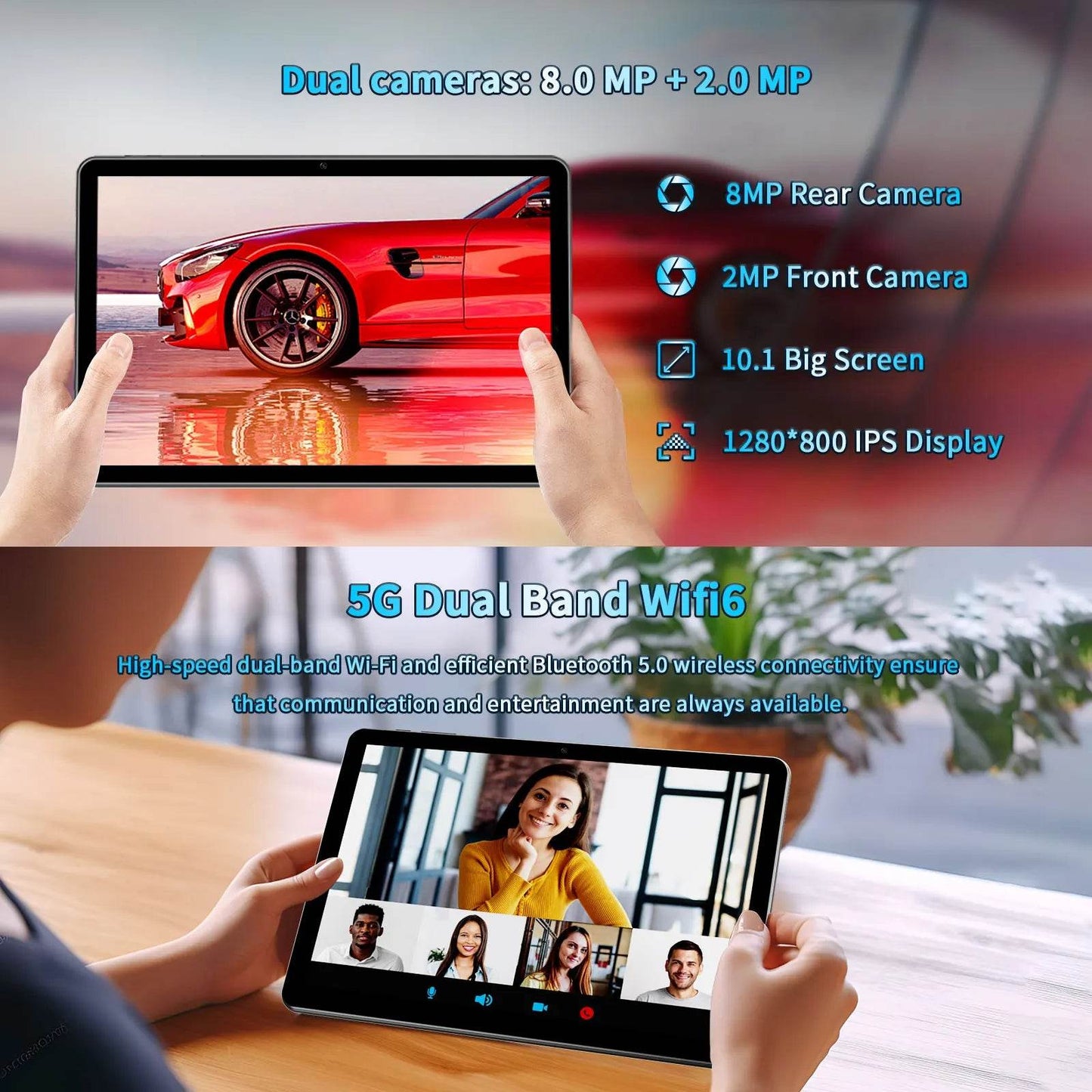 PRITOM TOUCH 10 Plus 10 Inch Android 13 Tablet, 8(4+4)GB+64GB 1TB Expand, WiFi 6, Dual Box Speakers, BT5.0, Google GMS, 2.0GHz - Price Value Store