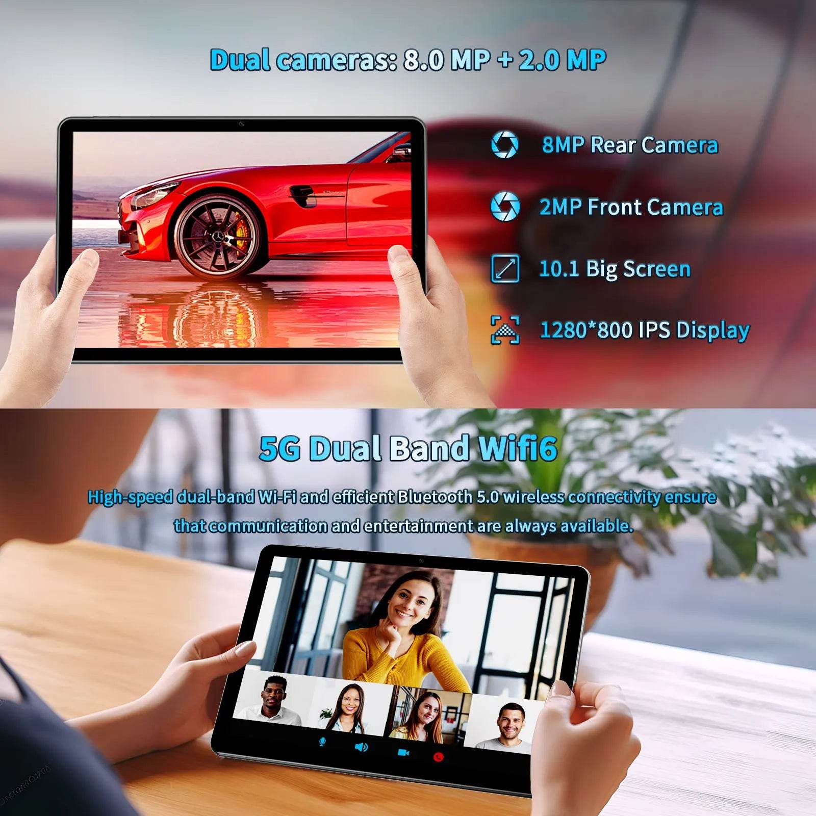 PRITOM TOUCH 10 Plus 10 Inch Android 13 Tablet, 8(4+4)GB+64GB 1TB Expand, WiFi 6, Dual Box Speakers, BT5.0, Google GMS, 2.0GHz - Price Value Store
