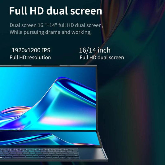Dual-screen E-sports Laptop I7 9750H Combination of a 16-inch Screen and a 14-inch Touchscreen Windows 11 Pro gaming laptop - Price Value Store