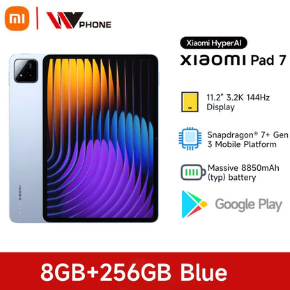 Global Version Xiaomi Pad 7 Snapdragon 7+ Gen 3 Octa-core CPU Tablet 8850mAh 13MP Camera 11.2" 3.2K Display 144Hz 45W Charging