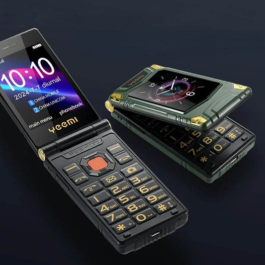 2G Outdoor Folding Senior Phone With Strong Battery Two Big Display Dual Sim Large Button SOS Key Speed Dial Loud Voice Phone - Price Value Store