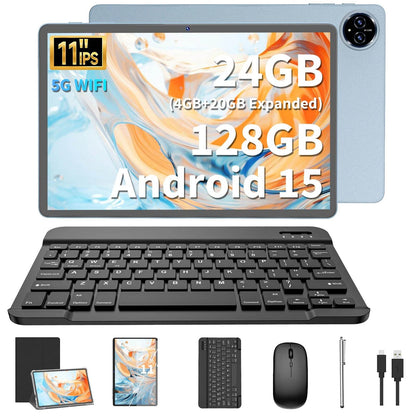 2025 Relndoo 11 Inch Android 15 Tablet , 24GB(4+20 Expanded) RAM+128GB ROM, IPS HD Screen, 5G WiFi, T615 Processor, GPS, Type C - Price Value Store