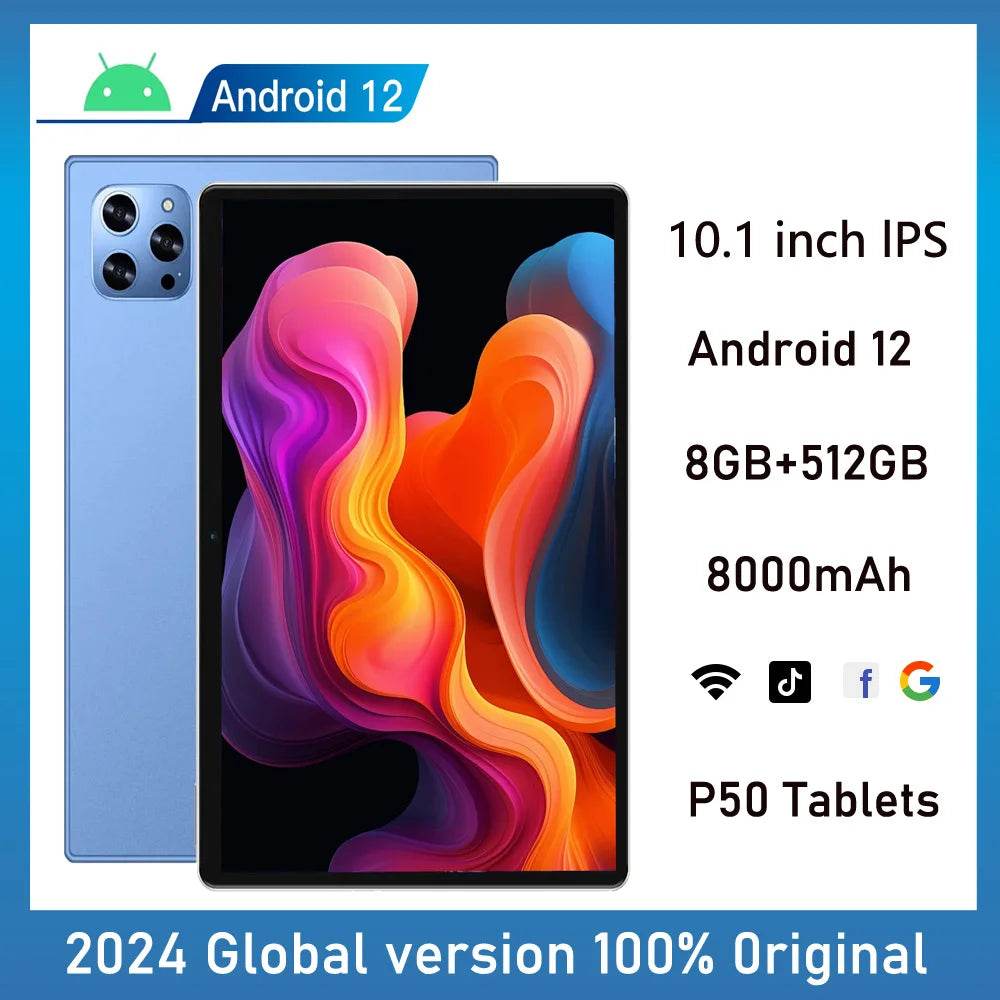 New 5G Pad Pro 10.1-Inch Android Tablet with 8GB RAM, 512GB ROM Octa core Support for calling, Dual SIM card 8000mAh Battery - Price Value Store
