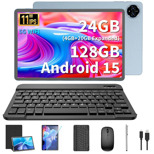 Relndoo Android 15 Tablet 11 Inch, 24GB(4+20 Expanded) RAM+128GB ROM,1280x800 Screen, 5G WiFi, 8000mAh Battery, 5MP+13MP - Price Value Store