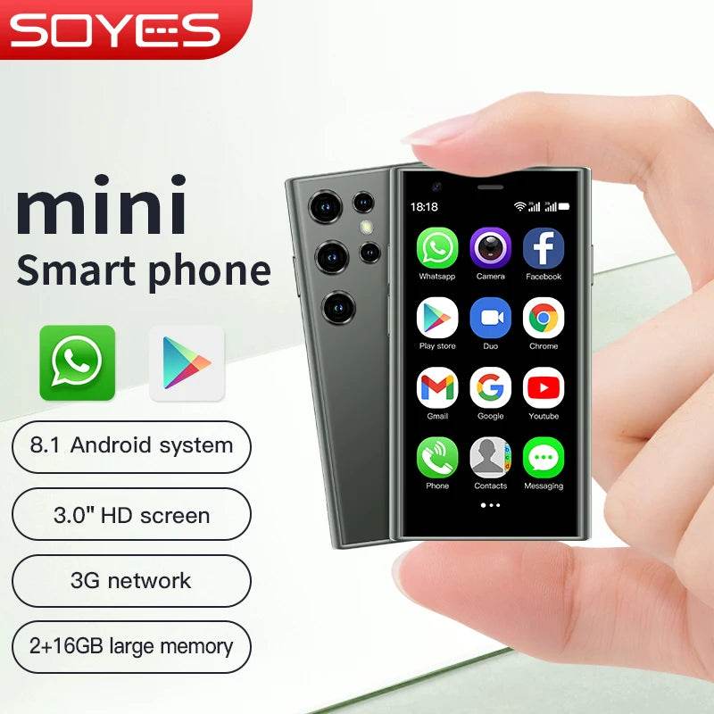 SOYES S23 Pro Mini Smartphones Android 8.1 Dual SIM 3.0'' HD 1000mAh Battery WIFI Bluetooth 3G Small Mobile Phone - Price Value Store