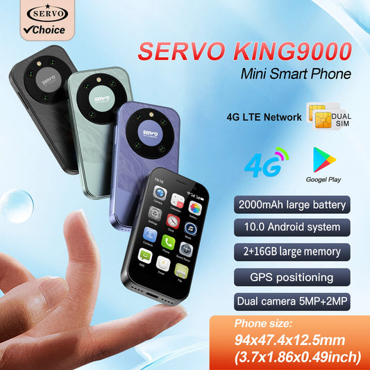 Global Version KING9000 4G Mini Smartphone 3.0 " Dual SIM 16GB+2GB Android 10.0 Google Play Small Mobile Phone Face Recognition
