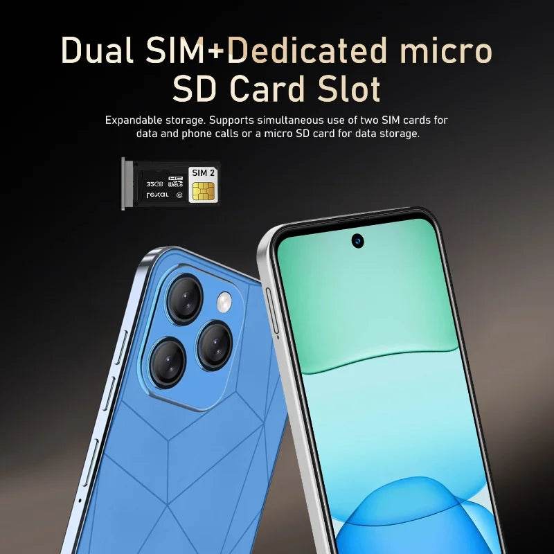 Global Vision I16 Pro Smartphone 5G Android 5300mAH 12GB RAM 512G ROM 6.56Inch 1080x2640HD 24+48MP MTK10 4G Network Mobile Phone - Price Value Store