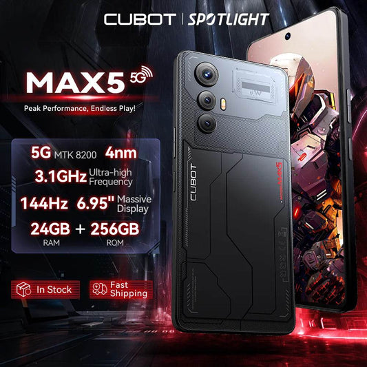 CUBOT MAX 5, Android Smartphone 5G, Dimensity 8200,4nm, 3.1GHz, 6.95-inch 144Hz Large Screen, 24+256GB,Gaming Phone,Add to Cart - Price Value Store
