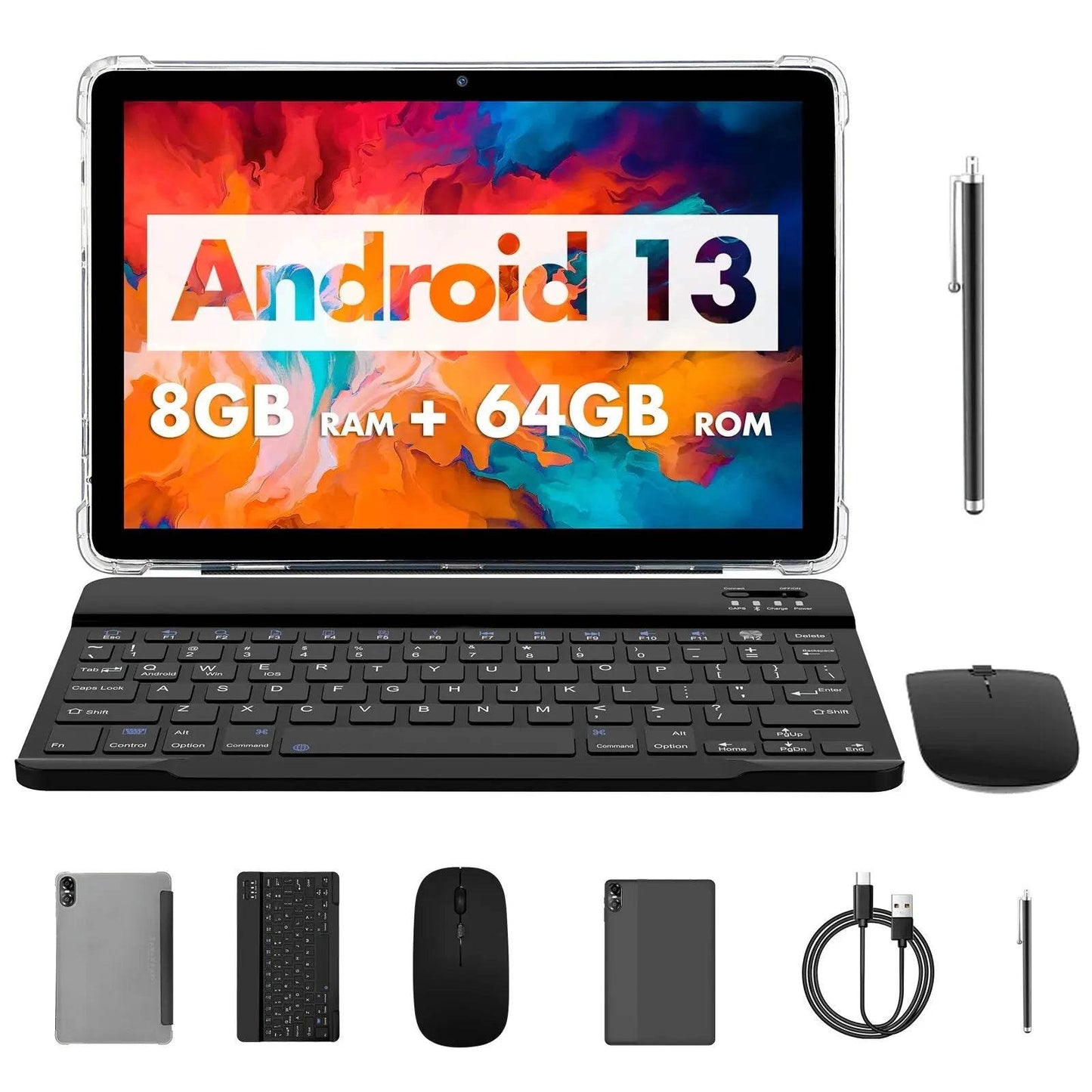 PRITOM TOUCH 10 Plus 10 Inch Android 13 Tablet, 8(4+4)GB+64GB 1TB Expand, WiFi 6, Dual Box Speakers, BT5.0, Google GMS, 2.0GHz - Price Value Store