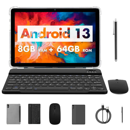 PRITOM TOUCH 10 Plus 10 Inch Android 13 Tablet, 8(4+4)GB+64GB 1TB Expand, WiFi 6, Dual Box Speakers, BT5.0, Google GMS, 2.0GHz - Price Value Store