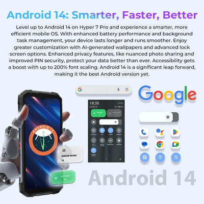 HOTWAV Hyper 7 Pro 5G Rugged Phone 200MP Android 14 6.6'' FHD+ 120Hz Smartphone 36(16+20)GB 256GB 10800mAh 33W Mobile Phone - Price Value Store