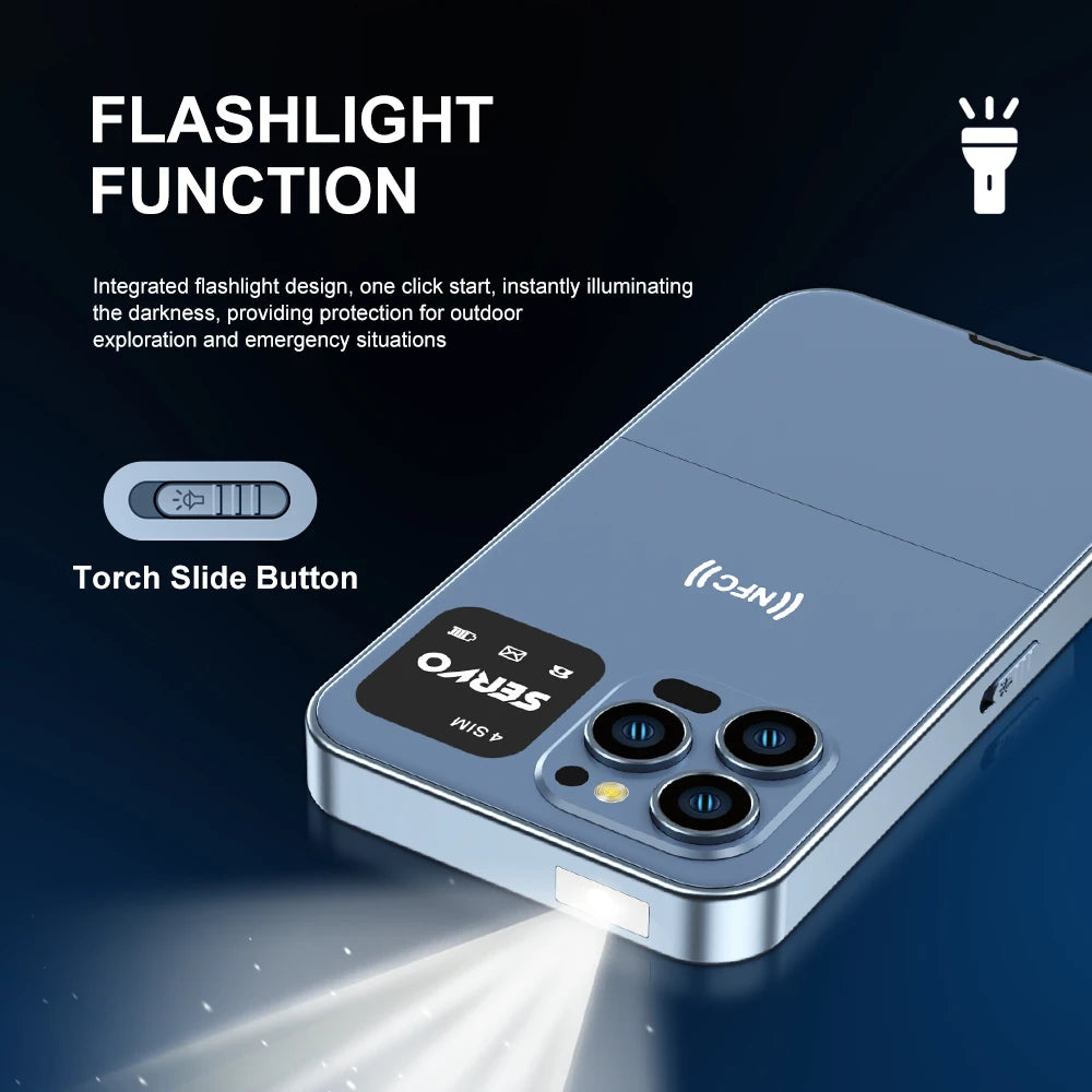 NEW! SERVO Ultra700 Full Keyboard Input Mobile Phone 4 Nano SIM Standby NFC Unlock FM Torch 2.4" Screen Cellular QWERTY Keyboard
