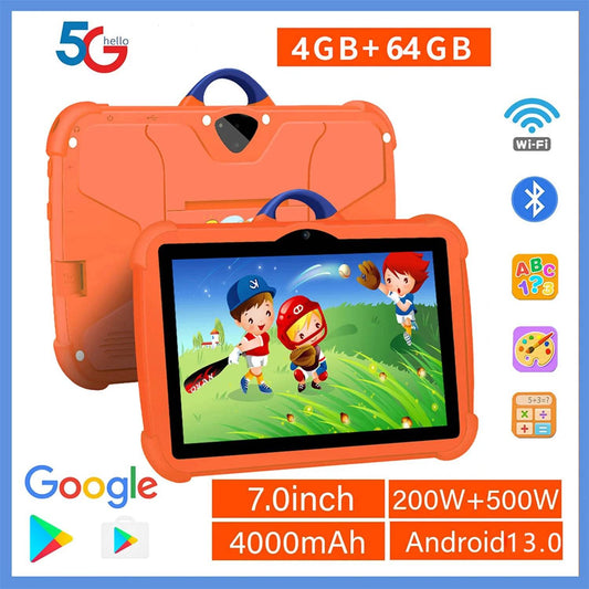 New 7 Inch 5G WiFi Tablet Pc for Children's best Gifts Android Kids Game Educational Learning Tablets Quad Core 4GB RAM 64GB ROM - Price Value Store