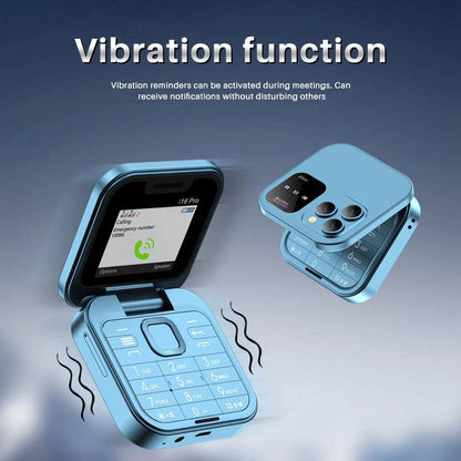SERVO 2024 New Mini Flip Mobile Phone FM Radio Magic Voice Blacklist Speed Dial Vibration 2SIM Card Small Display Foldable Phone - Price Value Store