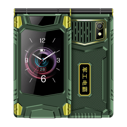 2G Outdoor Folding Senior Phone With Strong Battery Two Big Display Dual Sim Large Button SOS Key Speed Dial Loud Voice Phone - Price Value Store