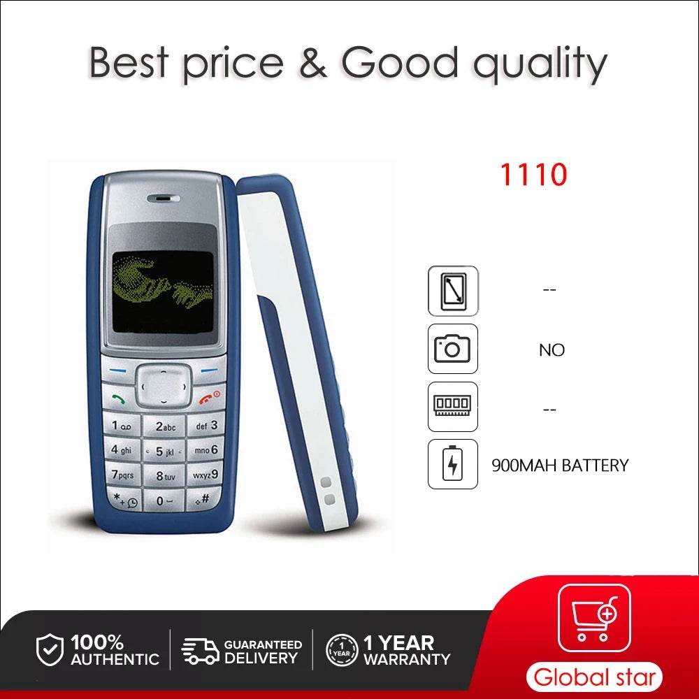 Original Unlocked 1110 Loudspeaker Mobile Phone Russian Arabic Hebrew English Keyboard Made in Finland - Price Value Store