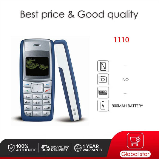 Original Unlocked 1110 Loudspeaker Mobile Phone Russian Arabic Hebrew English Keyboard Made in Finland - Price Value Store