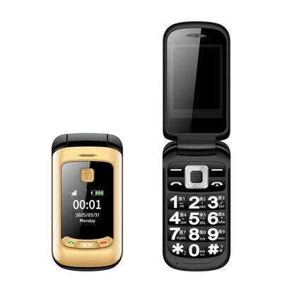 Stylish Ladies Flip Phone Dual Display Big Keypad Cheap Clamshell Mobile with SOS Button Qick Dial Loud Speaker Two Earpieces - Price Value Store