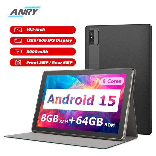 ANRY 2025 10.1 Inch 5G Wifi A523 Tablet Android 15 8GB(4+4Expand) RAM+64GB ROM IPS Display 5000Mah Dual Camera Octa-core Tablets - Price Value Store