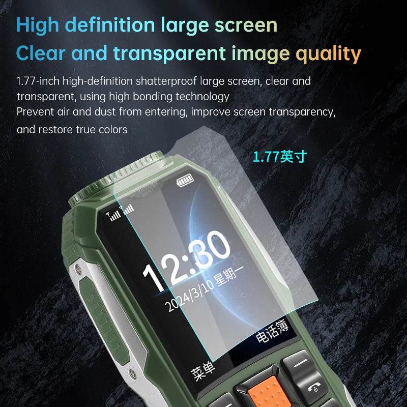 Durable Small Size Mini Rugged Outdoor Mobile Phone Push Button Battery FM Quick Dial Long Standby Two Flashlight Lound Sound - Price Value Store