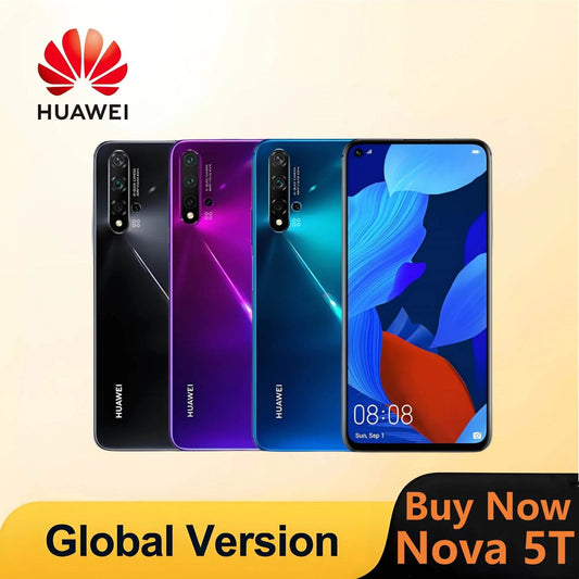 HUAWEI Nova 5T Smartphones Android Google Play Store 48MP Camera 6.26 inch 128GB 256GB ROM Mobile phones 4G Network Cell phone - Price Value Store