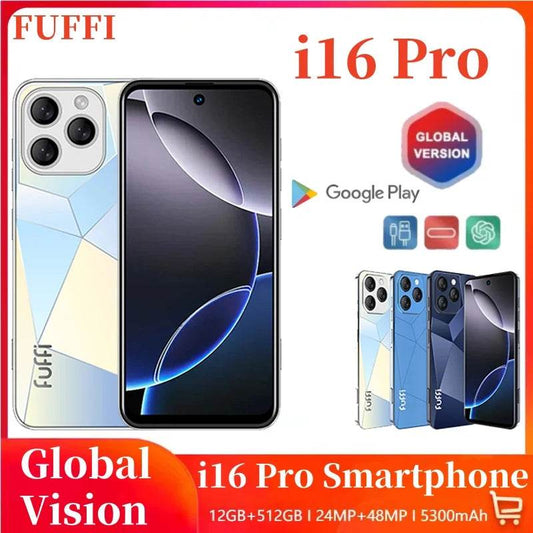 Global Vision I16 Pro Smartphone 5G Android 5300mAH 12GB RAM 512G ROM 6.56Inch 1080x2640HD 24+48MP MTK10 4G Network Mobile Phone - Price Value Store