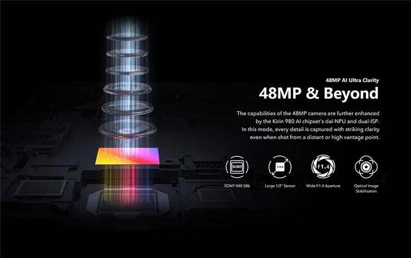Honor 20 Pro Mobile Phone 6.26inch Kirin 980 Octa Core 8GB RAM 128/256GB ROM 48MP Rear Four Camera 32MP Front Camera Global Rom - Price Value Store