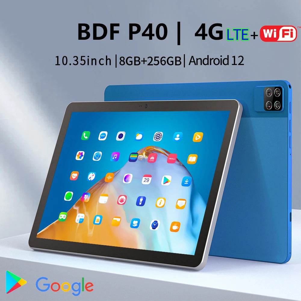 Global Firmware Original BDF P40 Delicate Ai CPU 8GB+256GB Octa Core Android 12 ,10.35 Inch HD LCD Screen Wifi Tablet Pad Tablet - Price Value Store