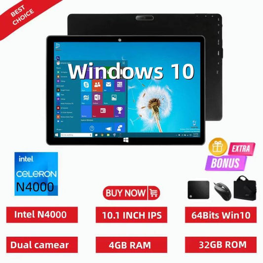 Big Sales Max111 10.1 INCH Intel N4000 CPU 64Bit Windows 10 Tablets 4GBDDR-RAM 32GB ROM USB 3.0 1280 x 800IPS HDMI - Price Value Store