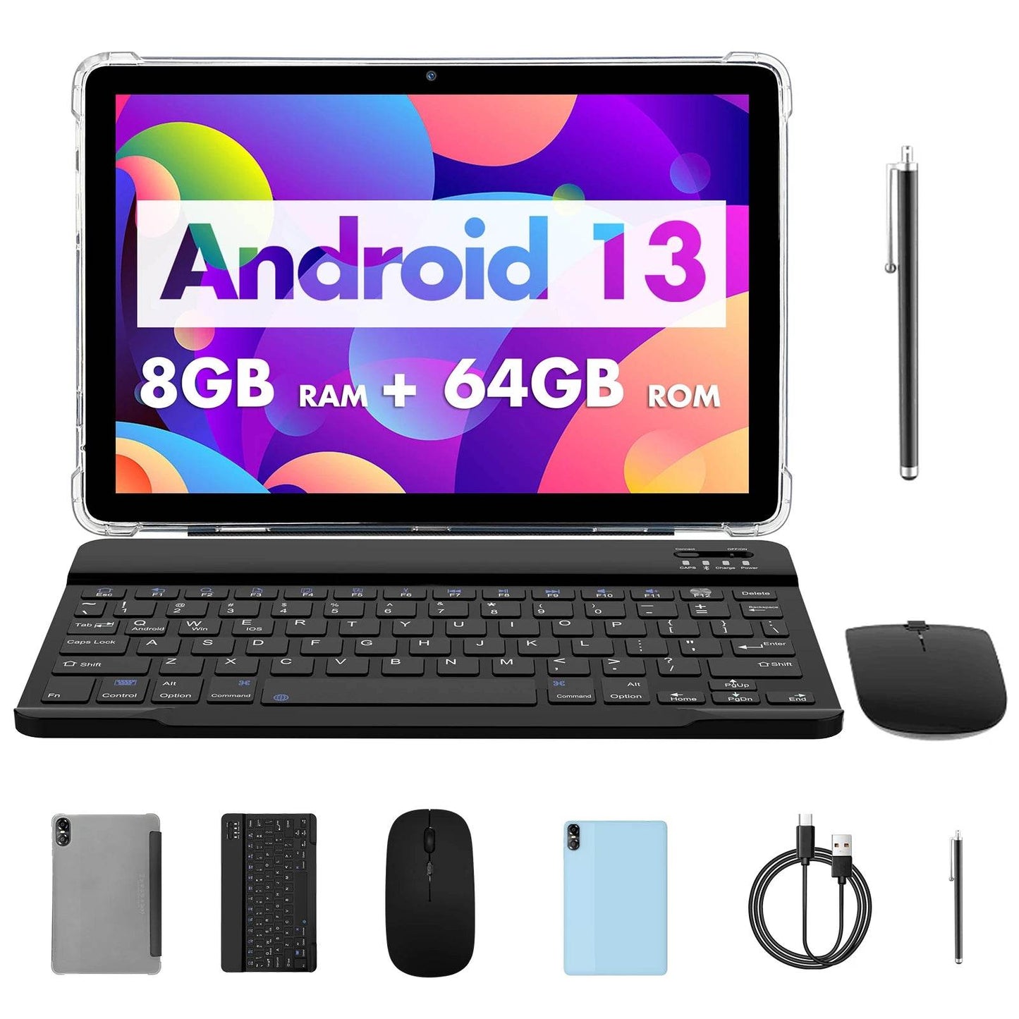 PRITOM TOUCH 10 Plus 10 Inch Android 13 Tablet, 8(4+4)GB+64GB 1TB Expand, WiFi 6, Dual Box Speakers, BT5.0, Google GMS, 2.0GHz - Price Value Store