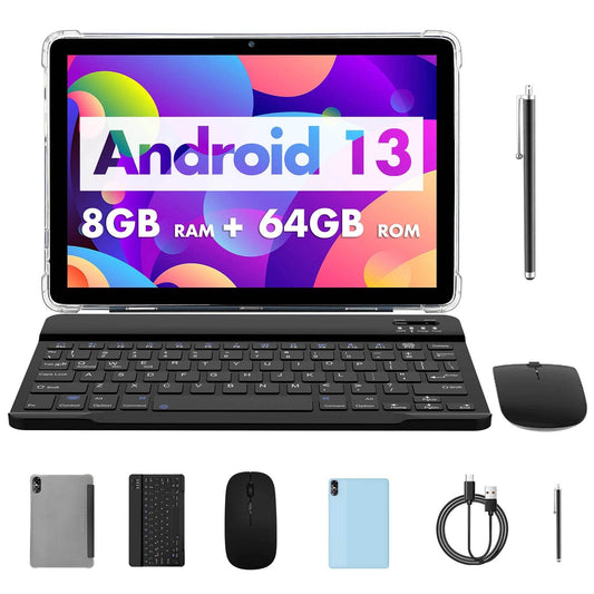 PRITOM TOUCH 10 Plus 10 Inch Android 13 Tablet, 8(4+4)GB+64GB 1TB Expand, WiFi 6, Dual Box Speakers, BT5.0, Google GMS, 2.0GHz - Price Value Store