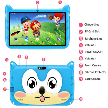 BDF 7 Inch Kid Tablet Android 13, 4GB RAM 64GB ROM,1TB Expand,5G WiFi,4000MAH Battery,Dual Camera, Children's Gift Kids Software - Price Value Store