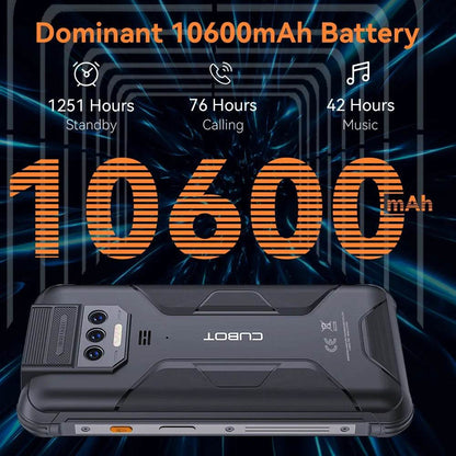 Cubot KingKong 8 Smartphone (6+6GB) RAM+256GB ROM 10600mAh Battery Dual LED Torch 48MP Rear Camera NFC Fingerprint Mobile Phone - Price Value Store