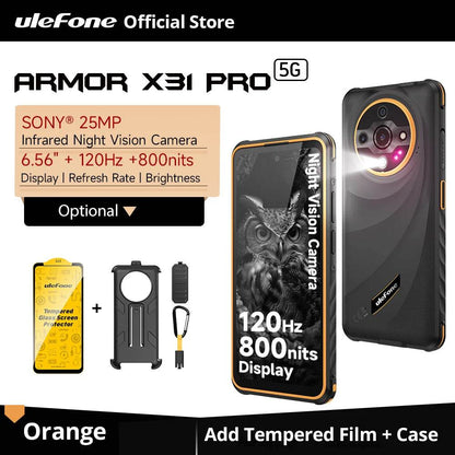 【World Premiere】Ulefone Armor X31 Pro 5G Rugged Phone Android 14 Smartphone 6.56”16GB + 256GB Night Camera 64MP 6050mAh NFC - Price Value Store